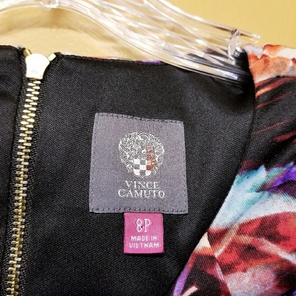 Vince Camuto | Floral Fit & Flare Sleeveless Scuba Dress (Size 8 Petite) - Picture 2 of 8